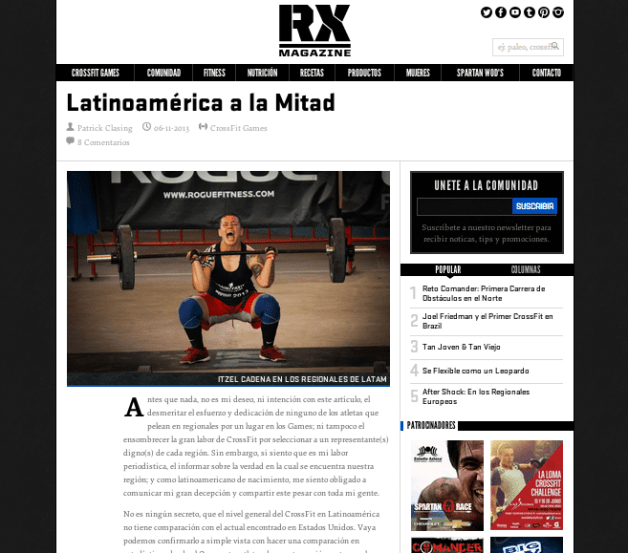 Artículo en RX Magazine